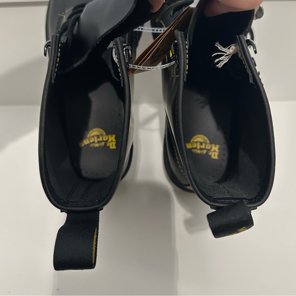 Dr. Martens DM Doc 1460 LEATHER LACE UP COMBAT BOOTS Black Yellow Punk W 10 M 9 - Picture 10 of 12